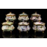 A Collection Of Six Limited Edition Porcelain Musical Trinket Boxes By Ardleigh Elliott With