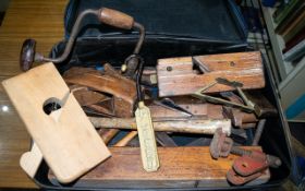 A Mixed Collection Of Antique And Vintage Hand Tools Varying condition, to include several planes,