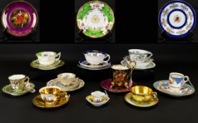 A Mixed Collection Of Vintage Teacups And Saucers Nine in total, varying ages and patterns,