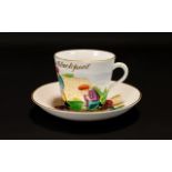 Early 20th Century Souvenir From Blackpool Cup And Saucer white ground with gilt trim,