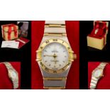 Ladies Omega Constellation Wrist Watch Mother of pearl dial, gilt batons,