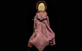 French - Regency Period Wooden Jointed Doll Figure. c.1820's.