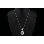 Stunning Diamonique 22ct Pendant with a Sterling Silver Chain. Well Made and of Good Quality,