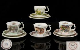 Royal Doulton Brambly Edge ' Seasons ' Series Miniature Tea Sets - Trio's ( 4 ) Trio's In Total.