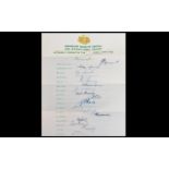 Cricket Interest 1953 Australian XI Coronation Tour To England Signed Cricket Team Sheet To