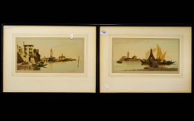 Joseph Kirkpatrick A Pair Of Artist Signed Aquatint Etchings, Each depicting Venetian scenes,