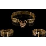 Antique Period Well Made and Solid 9ct Rose Gold Ornate Bracelet of Superior Quality with Open