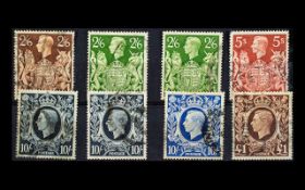Standard Set Of Six George VI High Value Stamps Half Crown To One Pound Both Colours In Half Crown