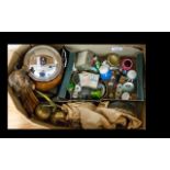 A Small Box Of Miscellaneous Ornaments And Oddments To include Oriental style painted egg,