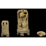 A Soapstone Carving Depicting stylised animal form to include toad,