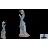 Lladro Hand Painted Porcelain Figurine ' Reading ' Elegant Lady. Model No 5000.