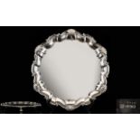 George V - Good Quality and Pleasing Solid Silver Circular Salver,
