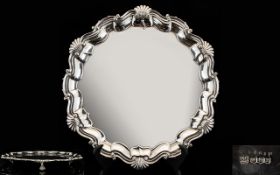 George V - Good Quality and Pleasing Solid Silver Circular Salver,