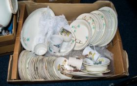 Large Box Containing British Anchor Part Dinner Set Comprising of Dinner Plates, Side Plates,