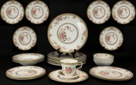 Royal Doulton 'Canton' Part Service to include 8 Dinner Plates, 4 soup bowls, 5 small sweet bowls,