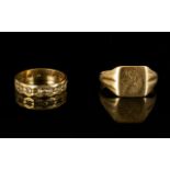 Ladies 9ct Gold Diamond Set Full Eternity Ring Fully Hallmarked For 9ct. Ring Size M-N. Plus A Gents