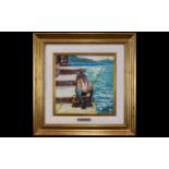 Original Oil On Canvas Framed impasto oil depicting a Portuguese fisherman. Signed to bottom left '