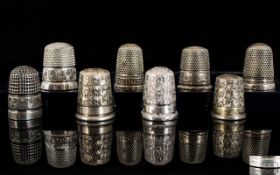 Charles Horner Collection of Silver Thimbles ( 11 ) Silver Thimbles In Total.