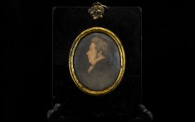 19th Century Framed Portrait Housed in ebonised Georgian frame,