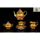 Sovereign Fine China Hand Painted Miniature 6 Piece Bachelor Tea Set,