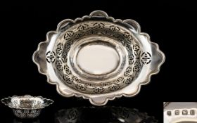 George V Nice Quality Pierced Work Silver Small Sweetmeat Dish. Hallmark Birmingham 1926. 5.