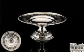 Art Deco Period Solid Silver - Nice Quality Silver Pedestal Dish of Small Proportions.