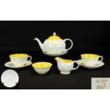 Susie Cooper - Tea for Two - Superb and Attractive 8 Piece Bone China Set. c.1950's / 1960's.
