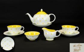 Susie Cooper - Tea for Two - Superb and Attractive 8 Piece Bone China Set. c.1950's / 1960's.