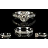 18ct White Gold Diamond Set Engagement Ring and Matching 18ct White Gold Diamond Set Wedding Ring.