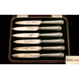 Edwardian Period Delux Set of Six Quality Fruit Knives,