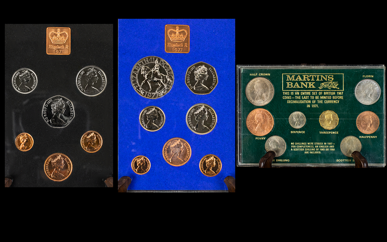 Royal Mint - A Good Collection of Great Britian and Northern Ireland Proof Struck Coin Sets ( 3 )