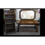 1920's Oak Framed Wall Mirror Octagonal design with moulded bead edge,