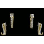 Princess Cut Zirconia J-Hoop Earrings, a square 'princess' cut Swarovski Zirconia to the top, with