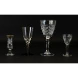 A Mixed Collection Of Cut Glass And Etched Drinking Vessels Over 25 items in total to include gilt