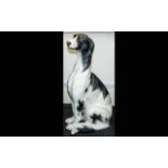 Italian Ceramic Floor Standing Figure In the Form Of A Seated Borzoi Dog Large,