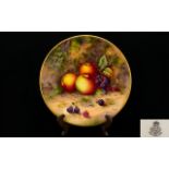 Royal Worcester Superb Quality Signed ' Fruits ' Cabinet Plate ' Apples and Berries ' Still Life.