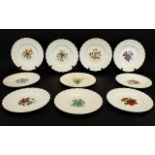 Copeland Spode Collection of Ten Hand Painted and Signed Bermuda Flower Plates 10 handpainted