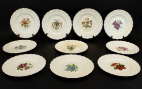 Copeland Spode Collection of Ten Hand Painted and Signed Bermuda Flower Plates 10 handpainted