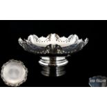 Elizabeth II Nice Quality - Small Footed Bowl of Nice Proportions with Shaped Open-worked Border,