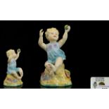 Royal Worcester Hand Painted Porcelain Figurine ' Sabbath Day ' -Child That Is Born on This Day Is