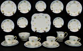 Grafton China Part Tea Set to include 4 tea cups, 6 saucers, 6 side plates, one sandwich plate,