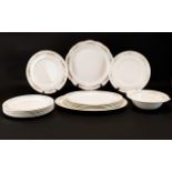 Staffordshire Bone China 'Mayfair' Part Dinner Service comprising; 7 dinner plates,