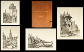European Sketches By Samuel Prout Large Scale Folio Of 63 Photo-litho Prints Published By Sprague
