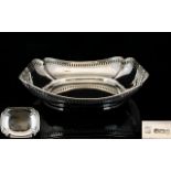 George V Period Nice Quality Silver Fruit Bowl With shaped open work border, in good form.