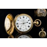 Thomas Russell & Sons Liverpool Good Quality 10ct Gold Plated Full Hunter Pocket Watch,