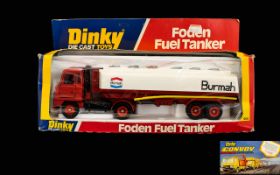 DInky Diecast Scale Model Foden Fuel Tanker - No 950 ' Burmah ' Version, Red Cab - White Tanker,