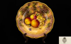 Royal Worcester Good Quality Hand Painted ' Fruits ' Cabinet Plate ' Apples and Grapes ' Still Life.