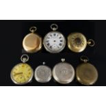 A Mixed Collection Of Pocket Watches And Cases Seven items in total to include three white metal