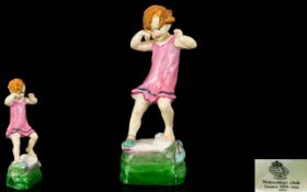 Royal Worcester Hand Painted Porcelain Figurine ' Wednesdays Child ' - Knows Little Woe.