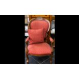 Bedroom Chair A high backed chair with serpentine apron, carved shell detail to headrest, the seat,